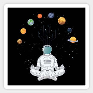 Meditating Astronaut Deep Meditation Sticker